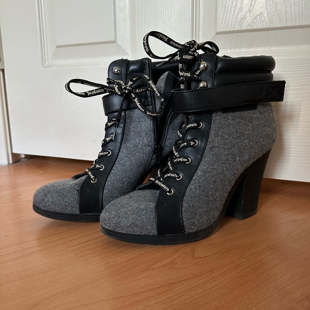 juicy couture wool heeled boots